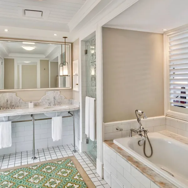 deluxe seaview adult-only luxury modern bathroom at heritage le telfair