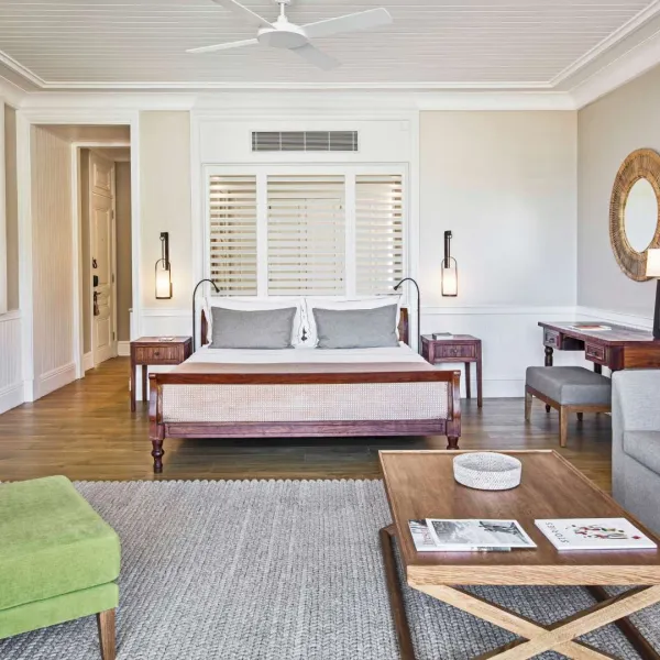 deluxe seaview adult-only bedroom view at heritage le telfair mauritius