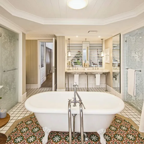 junior beachfront suite adult only modern bathroom at heritage le telfair