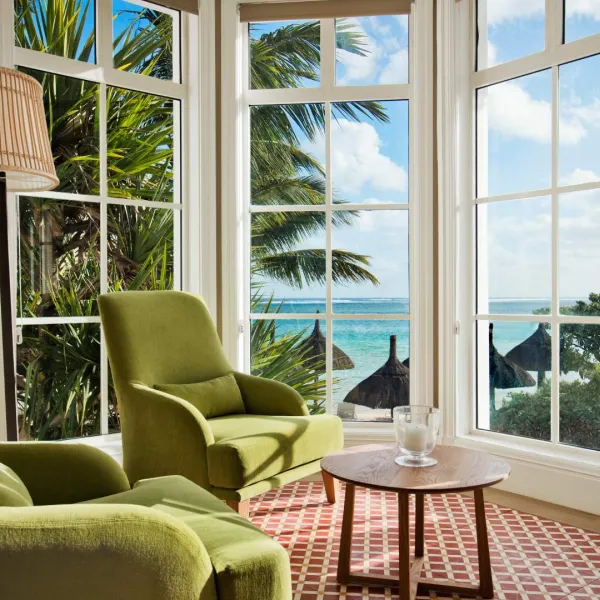 junior beachfront suite adult-only with panoramic sea view at heritage le telfair mauritius