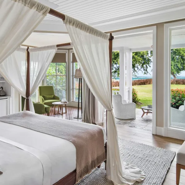 junior suite with garden view at heritage le telfair mauritius