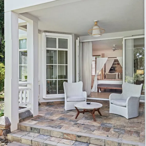 junior suite garden view with private terrace opening onto the garden