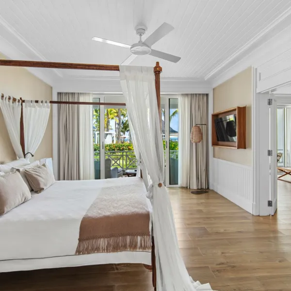 senior suite luxury bedroom with stunning sea view on ground floor