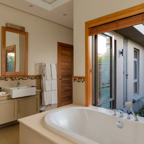 villa baume bathroom with outdoor view 