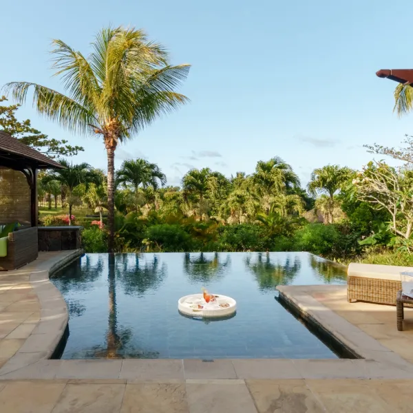 villa baume pool area with transats