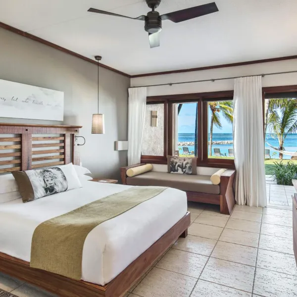 beachfront room with oceanview african wooden inspired room