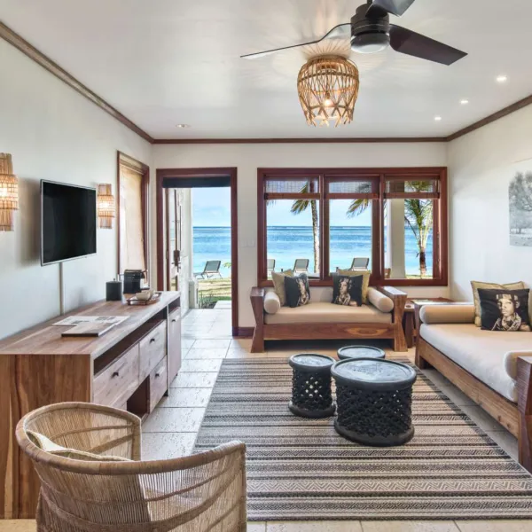 senior suite with living room overlooking the panoramic sea views