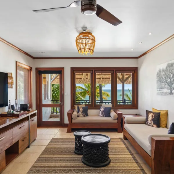 senior suite overlooking the ocean with living room