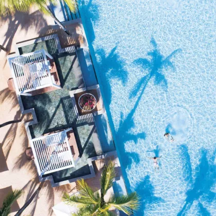 Heritage Le Telfair Aerial pool view 
