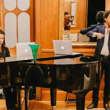Piano music at Le Chateau de Bel Ombre