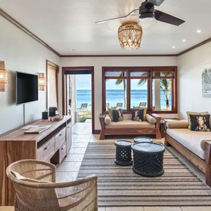 senior suite with living room overlooking the panoramic sea views