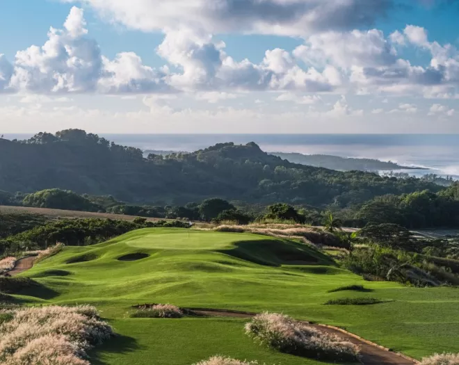 Heritage Golf Club in Mauritius showcasing its lush golf course with tropical scenery