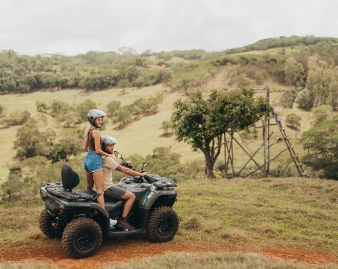 south of mauritius scenic views couple quad activities