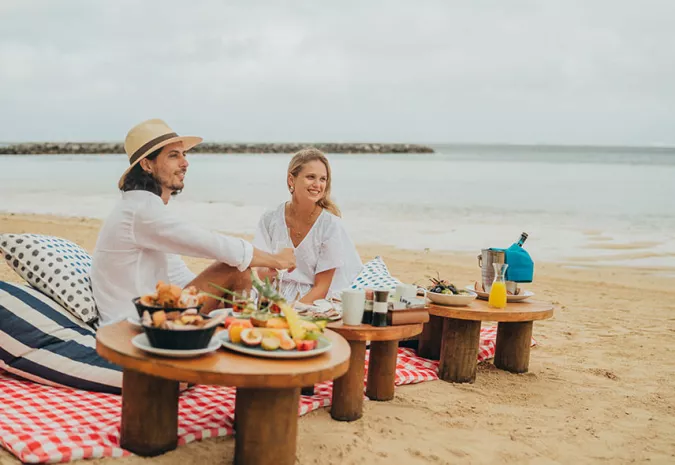Breakfast on the beach Heritage Resorts Mauritius