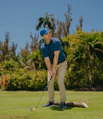 Practice your shots at the premier golf facility in Mauritius